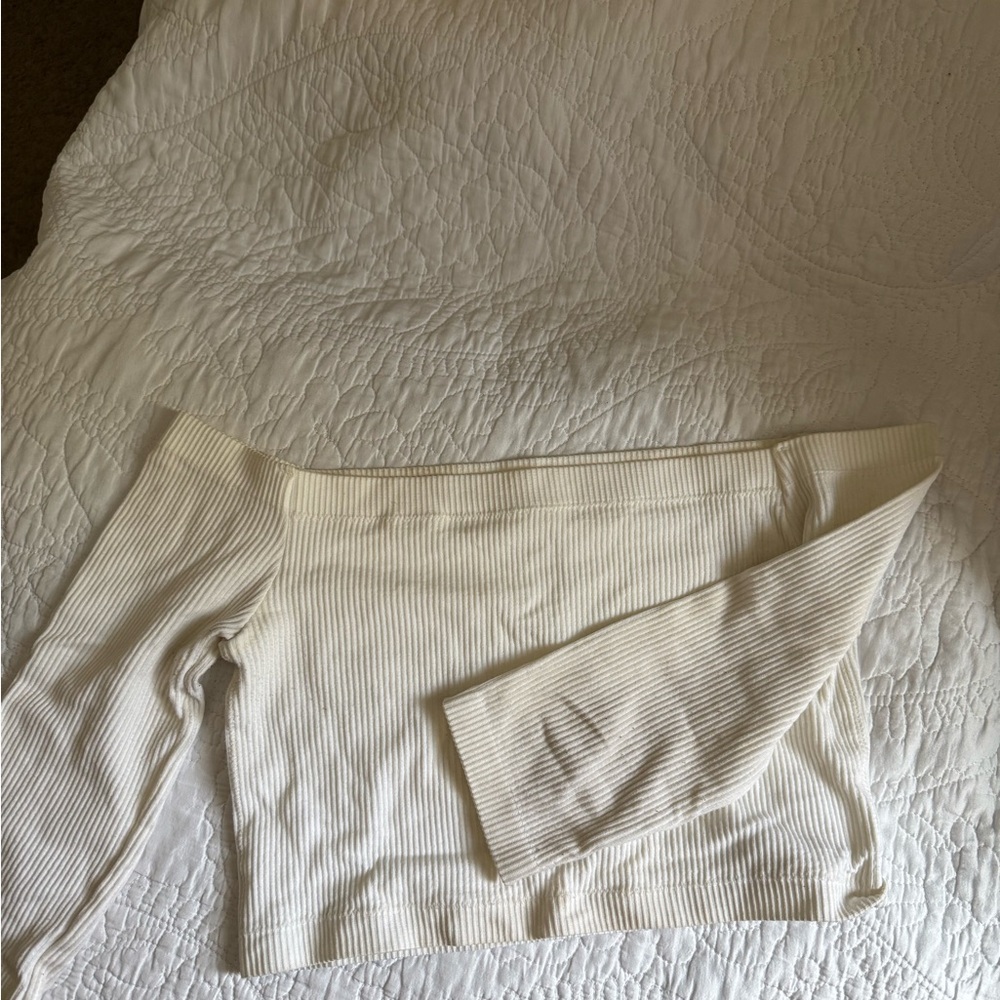 Garage Cream Ribbed Top